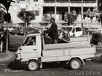 Aka Pygmies on a pickup truck