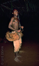 Pygmy dancer during a healing dance