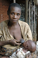 Pygmy mother breastfeeding a baby