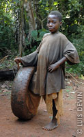 Pygmy game with an old tire