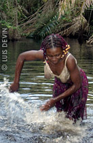 Pygmy water drums in Central Africa