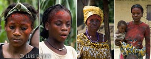 Painted Bakota women
