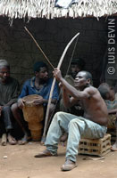 Bedzan Pygmy hunter with bow and arrows