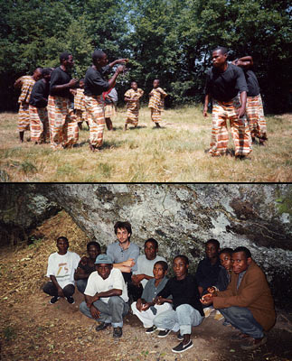 Community dance, from Luis Devin's fieldwork in Central Africa (Aka Pygmies, <i>Nzanba Lela Group</i> European Tour, 2001)