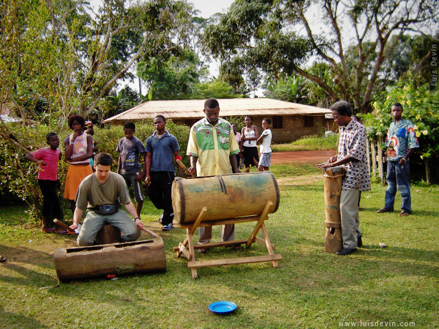 Fang drums, from Luis Devin's fieldwork in Central Africa (Fang of Northwestern Gabon)