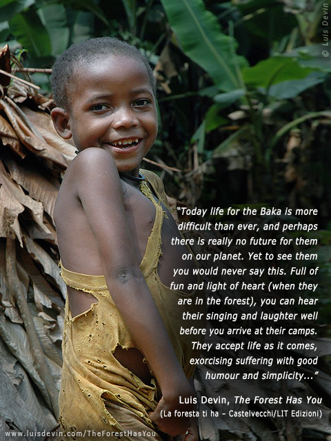 Smiling child, from Luis Devin's anthropological research in Central Africa (Baka Pygmies, Cameroon)