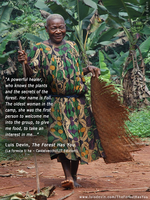 Elderly healer, from Luis Devin's anthropological research in Central Africa (Baka Pygmies, Cameroon)